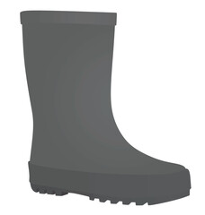 Grey rubber boots. vector illustration