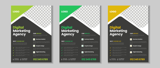 Colorful corporate and business flyer collection, corporate poster, flyer bundle, mega set brochure, annual report, proposal, leaflet, company profile, marketing poster and a4 layout with mockup