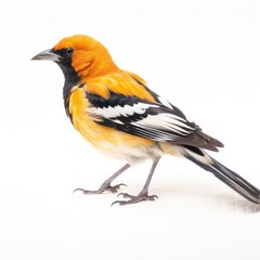 Fototapeta premium Altamira oriole bird isolated on white. Generative AI