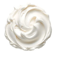 Top of view sour cream isolated on transparent background. Generative AI