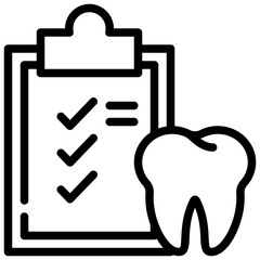 checklist dentistry dental teeth tooth stomatology healthcare simple line