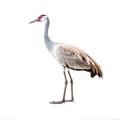 Common crane bird isolated on white. Generative AI