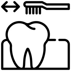 toothbrush teeth dental dentist gum healthcare simple line