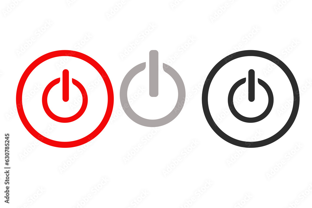 Poster collection of three colored buttons that can be activated or deactivated