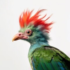 Fototapeta premium Eared quetzal bird isolated on white. Generative AI