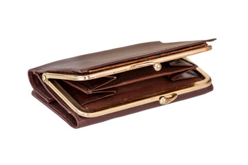 empty wallet without money isolated over transparent background png