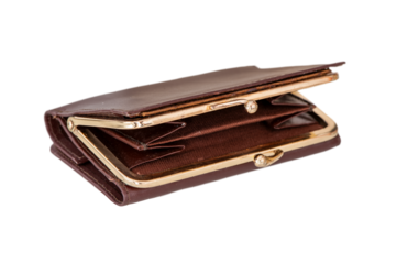 empty wallet without money isolated over transparent background png