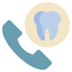 call services teeth dentistry tooth hospital contact flat style