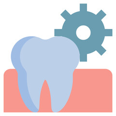 dentist dental teeth tooth healthcare cog gear flat style