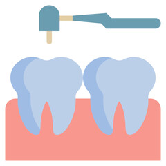 drill stomatology clean teeth tooth dental dentist flat style