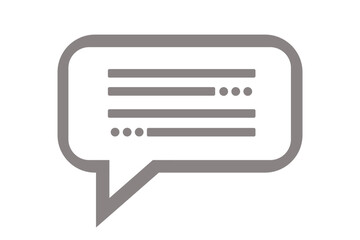 the grey speech bubble is being used for communication, communication or messaging