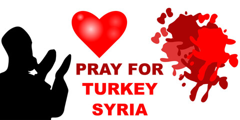 a vector illustration of the message PRAY FOR TURKEY AND SYRIA