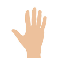 Human hand isolated on a white background. Greeting, high-five gesture.