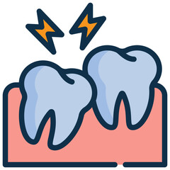 wisdom teeth teethache tooth dental dentist stomatology filled outline