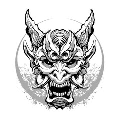 the devil oni line art illustration line art