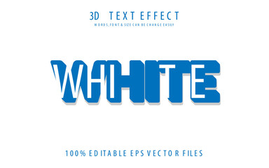 White 3d Fully Editable Vector Eps Text Effect Template Design.