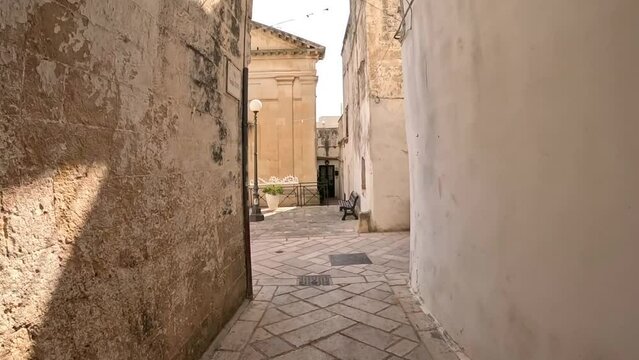 A characteristic street of Ruffano, an old village in the province of Lecce, Italy.