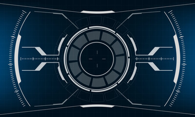 HUD sci-fi interface screen view design virtual reality futuristic technology display vector