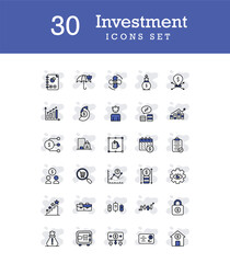 Investment icons set design with white background stock illustration