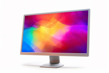 Flat screen monitor on white background