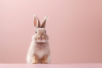 Cute bunny  on pastel background