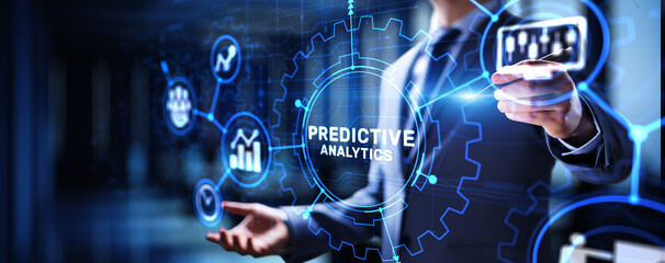 Predictive analytics Big Data analysis Business intelligence internet and modern technology concept on virtual screen.
