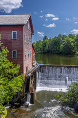 Old Grist Mill with Water Wheel and Dam