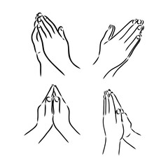 hands folded in a prayer to god hands folded in prayer, vector