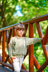 little child is playing in the park in varna bulgaria 