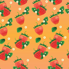 vector seamless beautiful strawberry illustration without end suitable for existing designs, backgrounds, for print, for wrapping paper and so on
