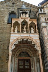 Fototapeta na wymiar Shot of Saint Mary Major church in the upper town of Bergamo