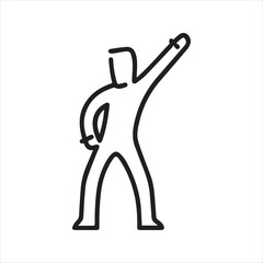 Dancing icon. Vector and line
