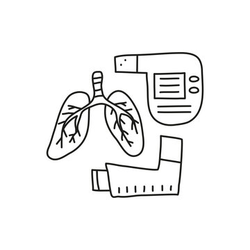 Doodle lungs, pocket inhaler and spirometer.