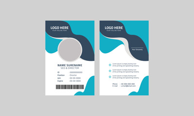 Blue Stylish ID Card Layout