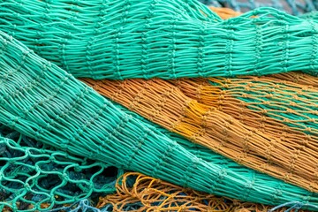 Tangled up nylon fishing nets