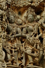 Fototapeta na wymiar Ancient India sculpture - Beluru sculpture 