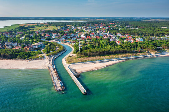 Beautiful scenery of the summer beach at Baltic Sea in Rowy, Poland.
