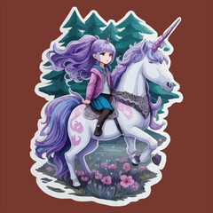 Fototapeta na wymiar Unicorn sticker