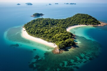 Fototapeta premium An island in the middle of a body of water