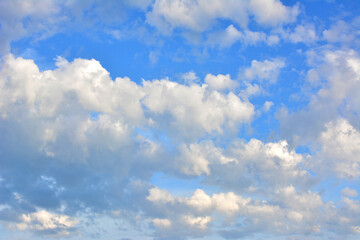blue sky with white cumulus clouds isolated in the sky wallpaper