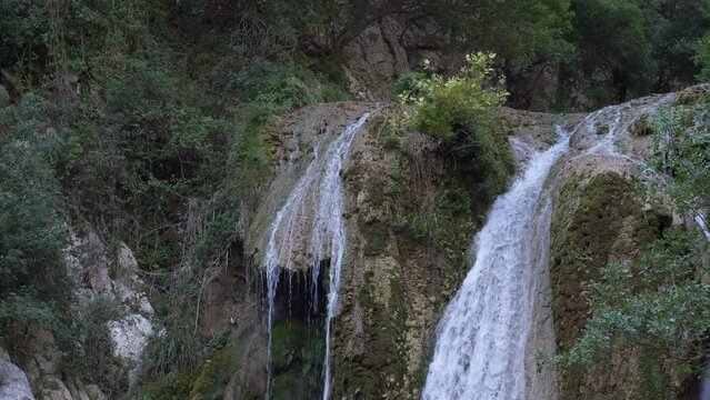 Beautifull Polylimnio waterfall in Messinia, Greece