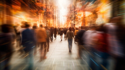 image of blurred crowd of people, Generative AI