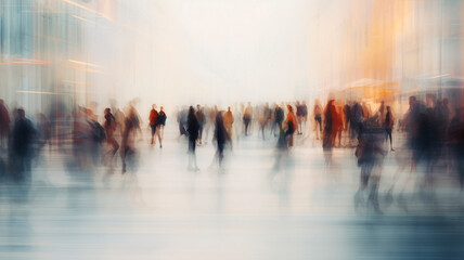 image of blurred crowd of people, Generative AI - obrazy, fototapety, plakaty