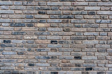 Weathered gray brick wall as a background.