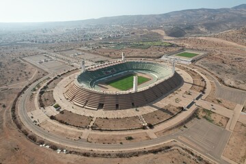 The Grand Adrar stadium in Agadir, viewed from the air