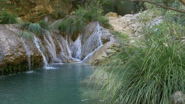 Beautifull Polylimnio waterfall in Messinia, Greece