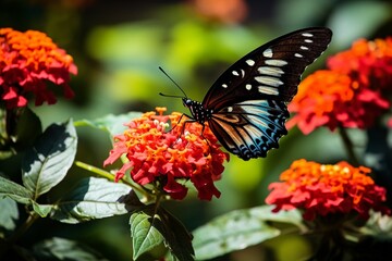 Tropical butterflies in nature.