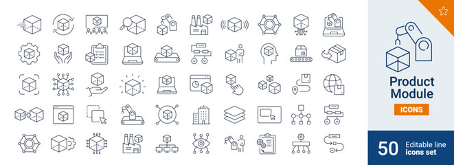 Product icons Pixel perfect. industry, module, system, ....