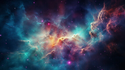 Fototapeta na wymiar sparkling colorful galaxy space background, made with Generative AI