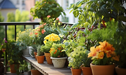 nursery plants on the terrace